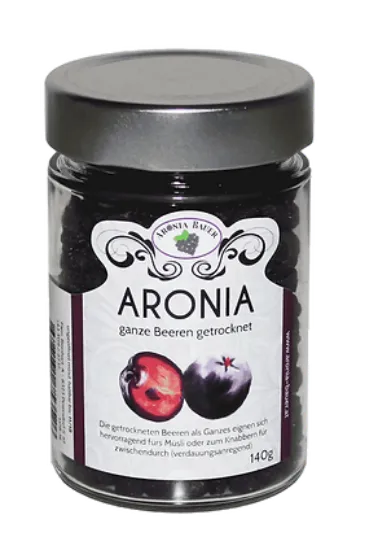 Bild von Bio Aroniabeeren getrocknet im Glas 140g