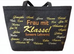 Bild von Filz-Tasche "Lehrerin mit Klasse"