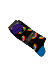 Picture of Socken - Socks 4 Fun - More Fun In Life!!! - Schwarz mit Regenbogenmotiv