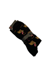 Bild von Socken - Socks 4 Fun - More Fun In Life!!! - Schwarz mit Hasen und Karottenmotiv