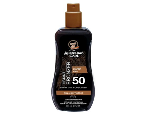 Picture of Australian Gold Spray Gel SPF 50 mit Bronzer