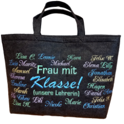 Bild von Filz-Tasche "Lehrerin mit Klasse"