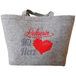 Bild von Filz-Tasche "Lehrerin mit Herz"