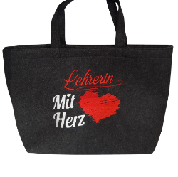 Bild von Filz-Tasche "Lehrerin mit Herz"