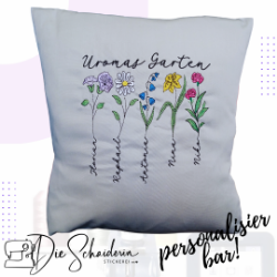 Bild von Personalisiertes Blumenkissen mit Namen-Stengel 🌸🌿🧵