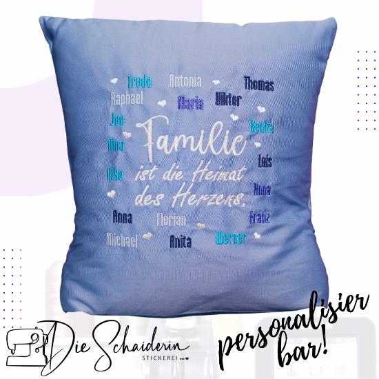 Picture of Personalisiertes Familienkissen mit bis zu 20! Namen 💖👨‍👩‍👧‍👦🧵