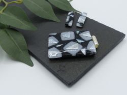 Picture of Schmuckset - Kollektion "Mosaik" - schwarz/weiß/silber