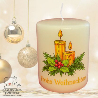Picture of Weihnachtskerze „Frohe Weihnachten“ – klassisch & festlich 🕯️